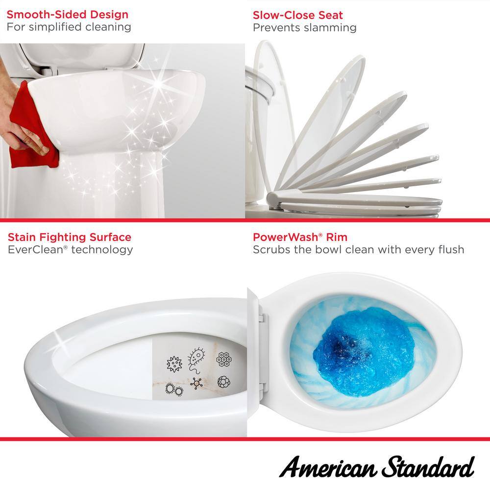 White Elongated High Efficiency Two-Piece Toilet with Seat