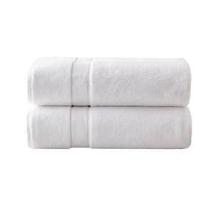 800 GSM White 100% Cotton Bath Sheet (Set of 2)