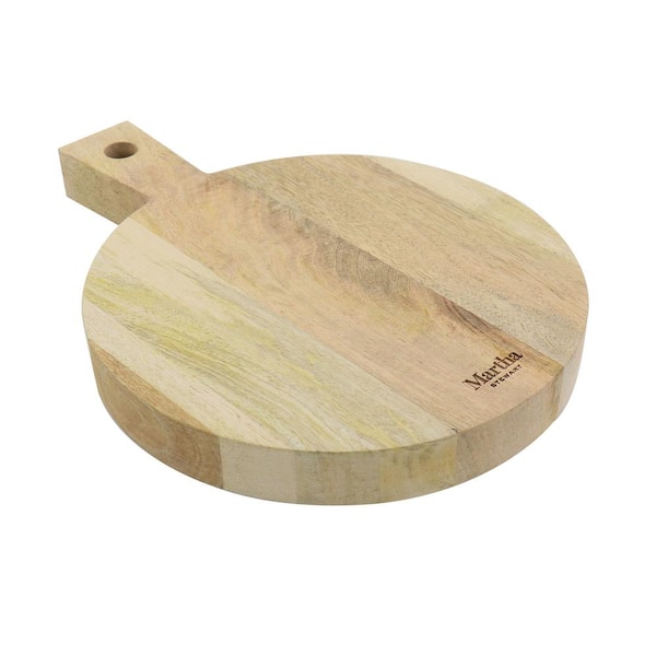MARTHA STEWART 14 in. x 10 in. Round Mango Wood Cutting Board