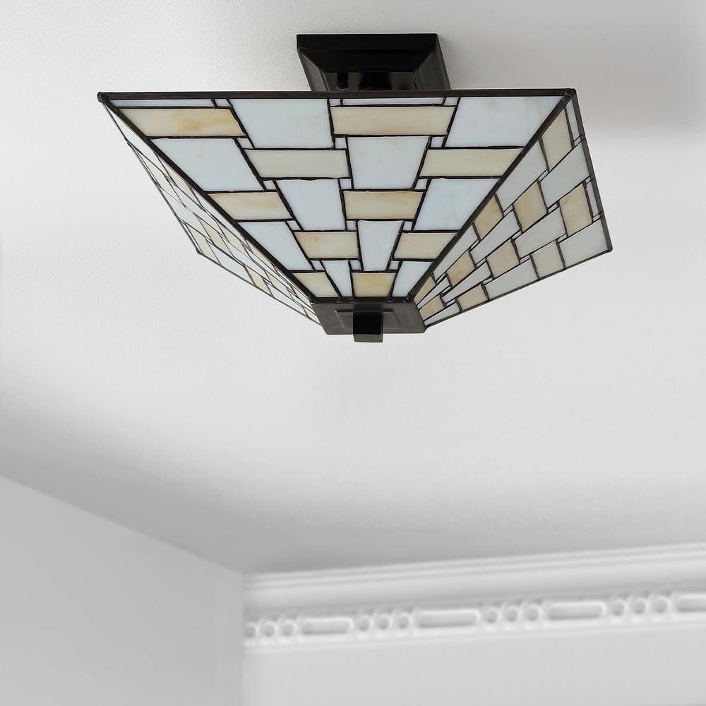 Jason 15.7" Multicolor Glass LED Semi-Flush Mount Light