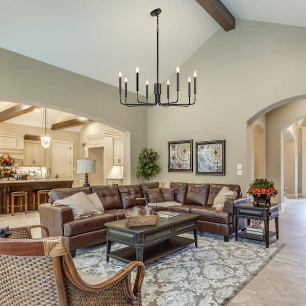 LWYTJO Keandrae 8-Light Black Dimmable Classic/Traditional