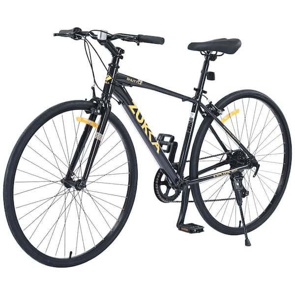 Tenleaf 27.5 in. Black Adult Shimano 7 Speed Hybrid Bike Aluminum Alloy Frame C Brake Road City Bicycle FCBF13 231 The Home Depot