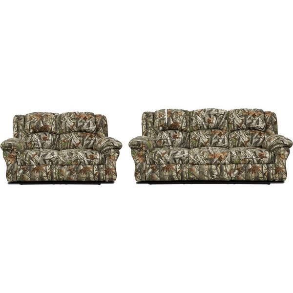 Cambridge 2-Piece Camo Sofa, Loveseat Living Room Set