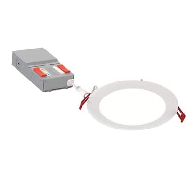 Wafer M-Volt 120-277-Volt 6 in. Adjustable Lumen and CCT Canless IC Rated Dimmable Integrated LED Recessed Light Trim