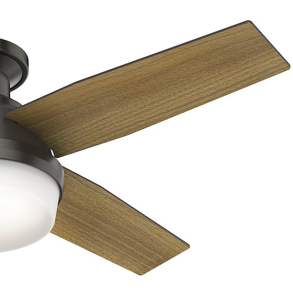 Hunter Fan 44" Contemporary Low Profile Noble Bronze Ceiling Fan with LED Light 