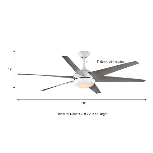 Matte White Ceiling Fan With Light Kit