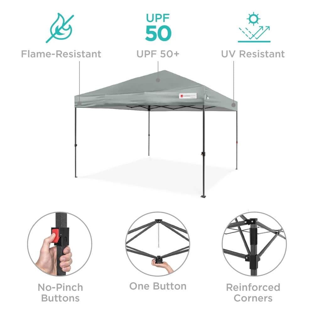 Silver 12x12ft Easy Setup Pop Up Canopy with Wheeled Case
