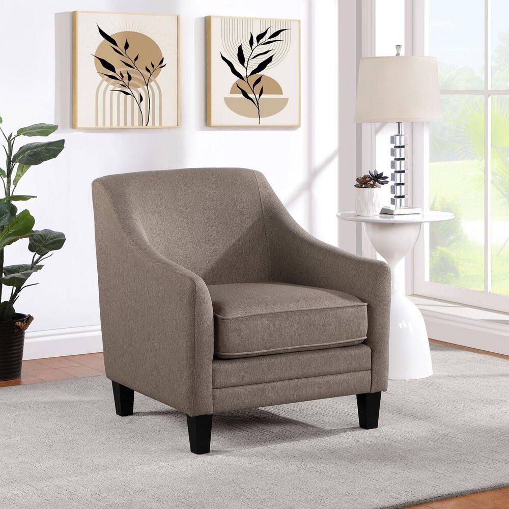 Camel Brown Transitional Wood Accent Chair