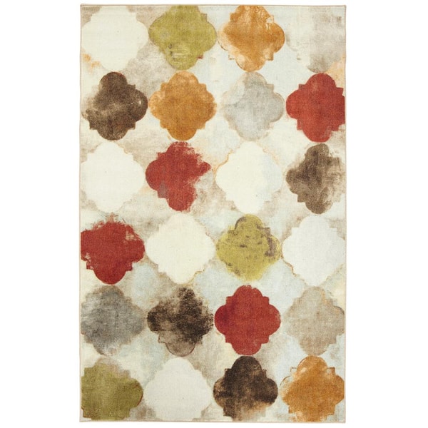 Mohawk Home Vintage Morocco Grey 5 ft. x 8 ft. Geometric Area Rug