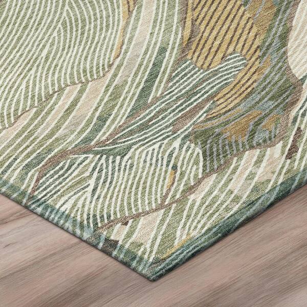 Chantille Machine Washable Indoor/Outdoor Abstract ACN3040 Sage 10 ft. x 14 ft. Area Rug