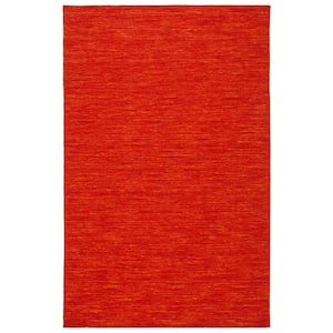 Kilim Red/Rust Doormat 3 ft. x 5 ft. Solid Color Area Rug