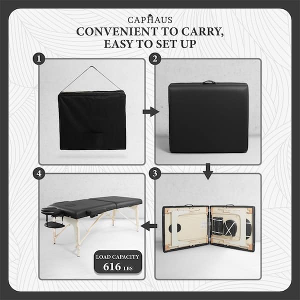 Cabal Therapy 4枚セット　foil CAPHAUS 84 in. Black Premium Memory Foam Massage Table with