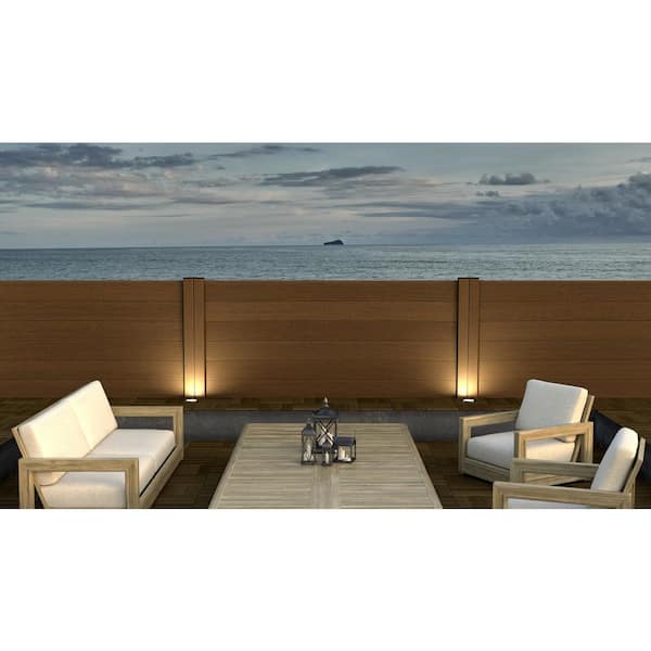 Composite Modern Horizontal Privacy Perimeter Fence (3.5 ft. H x 6 ft. W) Timber Brown