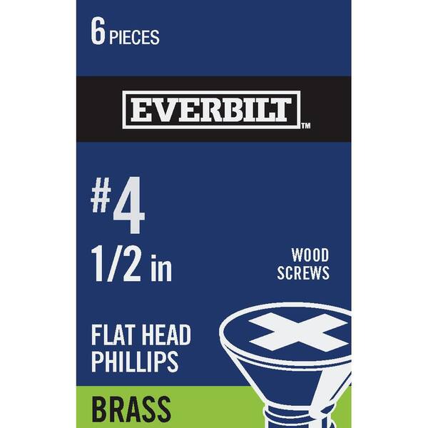 Fastenere #4 X 1-1/2 Flat Head Countersink Solid Brass Wood Screws – Phillips Drive, Qty 100