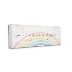 "You Make Me Happy Rustic Rainbow Arches" by Daphne Polselli Unframed Country Canvas Wall Art Print 17 in. x 40 in.
