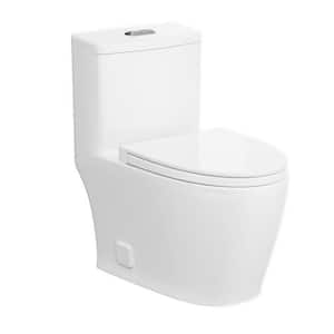 Zion 1-Piece 1.28 GPF Siphon Jet Elongated Toilet in White