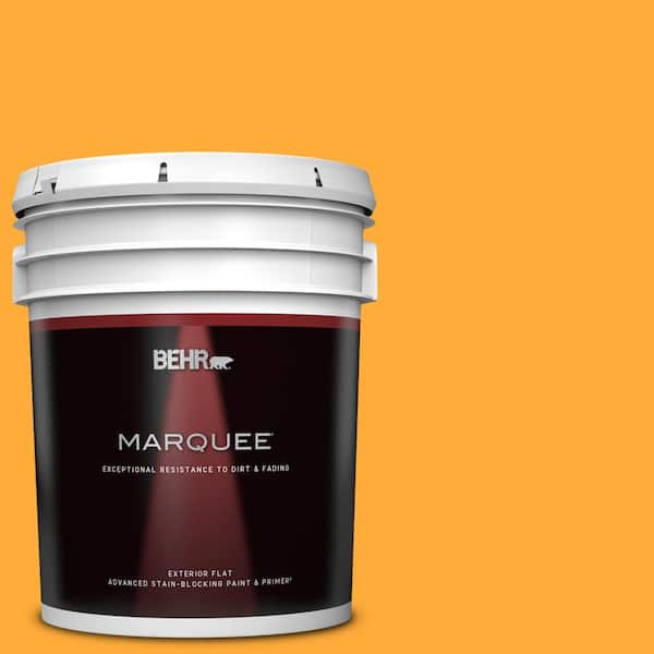 BEHR MARQUEE 5 gal. #S-G-310 Peach Butter Flat Exterior Paint & Primer