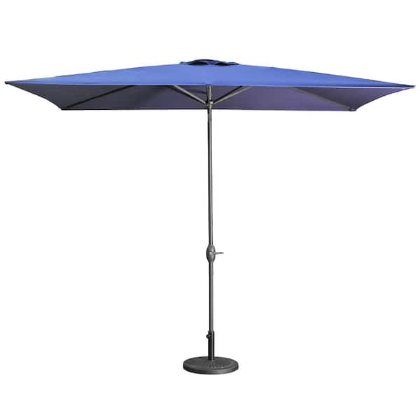 Tenleaf 10 ft. Market Adjustable Tilt Rectangular Patio Umbrella in Blue