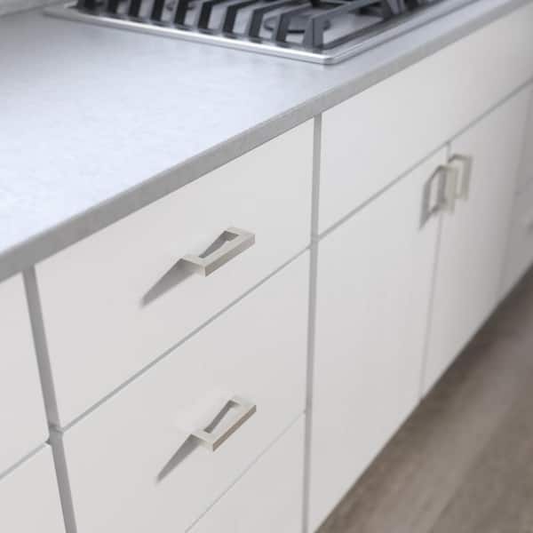 4-Pack Modern Square 3 in. (76 mm) Modern Cabinet Drawer Pulls in Stainless Steel
