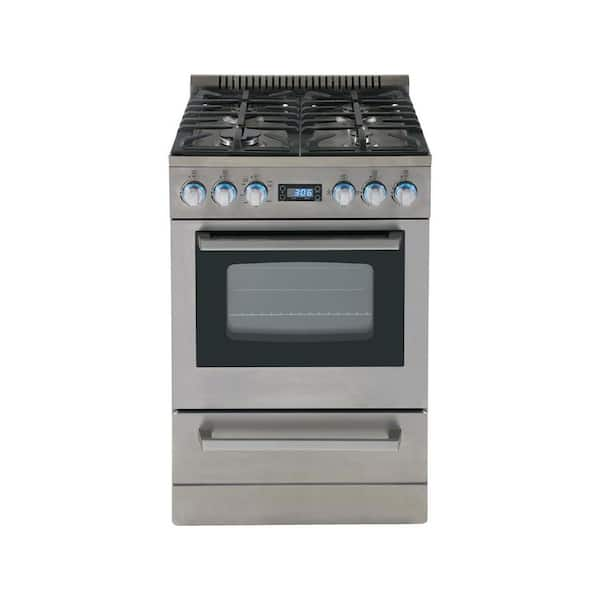 24 in. 2.9 cu. ft. Gas Range with Convection Oven in Stainless Steel