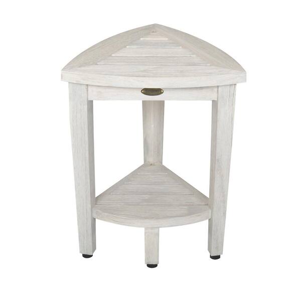 corner teak stool