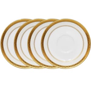 Odessa Gold 6 in. (Gold) Bone China Saucers, (Set of 4)