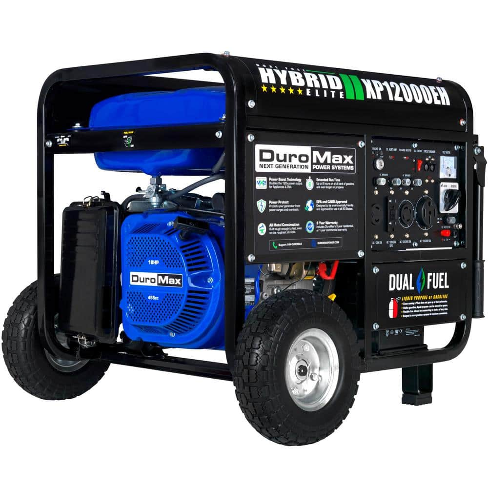 DUROMAX 12000-Watt/9500-Watt Electric Start Dual Fuel Gas Propane