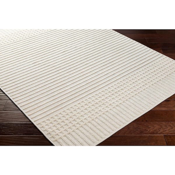 Lyna Cream 5 ft. x 7 ft. Indoor Machine-Washable Area Rug