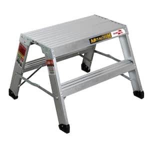 Aluminium 200kg Folding 2 Step Builders Decorators Platform Ladder Bench