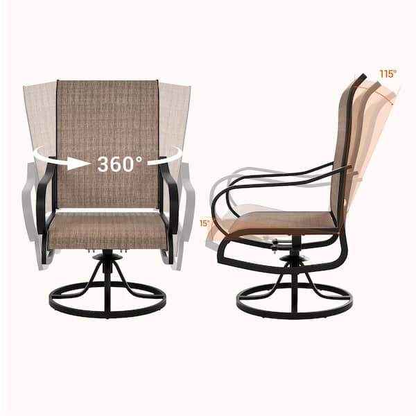 Angeli Metal Swivel Sling Outdoor Dining Chairs Set-2 Angeli Metal Swivel Sling Outdoor Dining Chairs Set-2