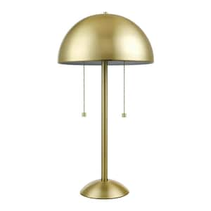 Haydel 21 in. 2-Light Matte Brass Table Lamp