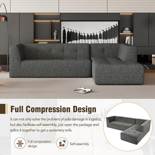 Gewnee Modular Sectional Living Room Sofa Set, Modern
