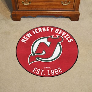 NHL Retro New Jersey Devils Red 2 ft. Roundel Area Rug