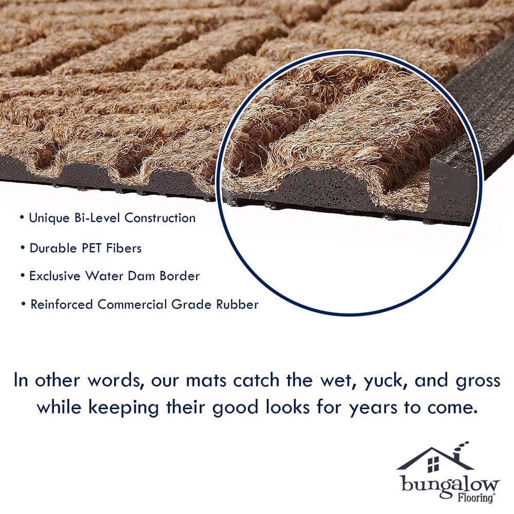 Camel Rubber and PET Fiber Outdoor Door Mat 22" x 60"