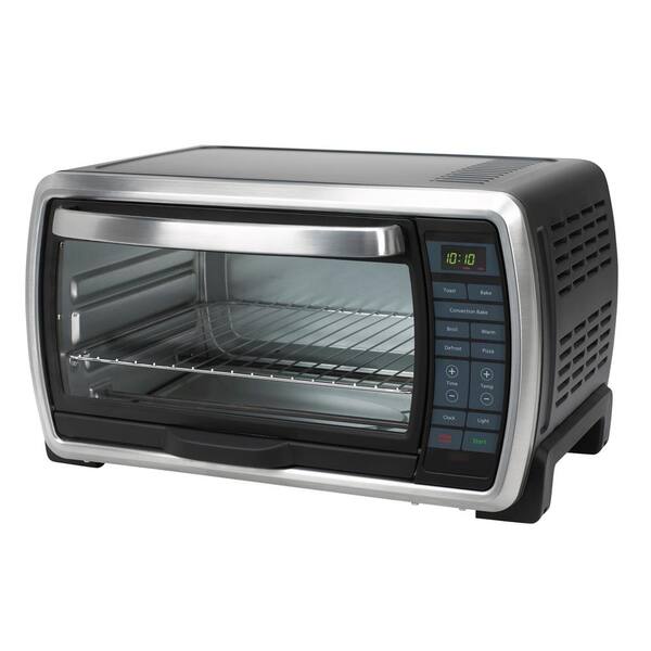 Oster 1300 W 4-Slice Black Toaster Oven with Broiler and Temperature Control