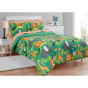Jungle Safari Bed In A Bag With Sheet Set, Multi-Color, Twin