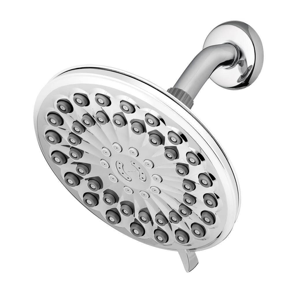 6-Spray Patterns 7 in. Drencher Wall Mount Adjustable Fixed Rain Shower Head in Chrome -  Waterpik, 20030794