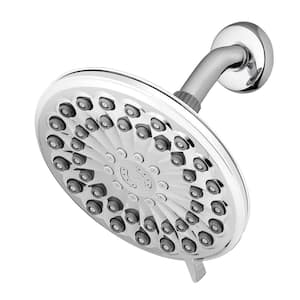 6-Spray Patterns 7 in. Drencher Wall Mount Adjustable Fixed Rain Shower Head in Chrome