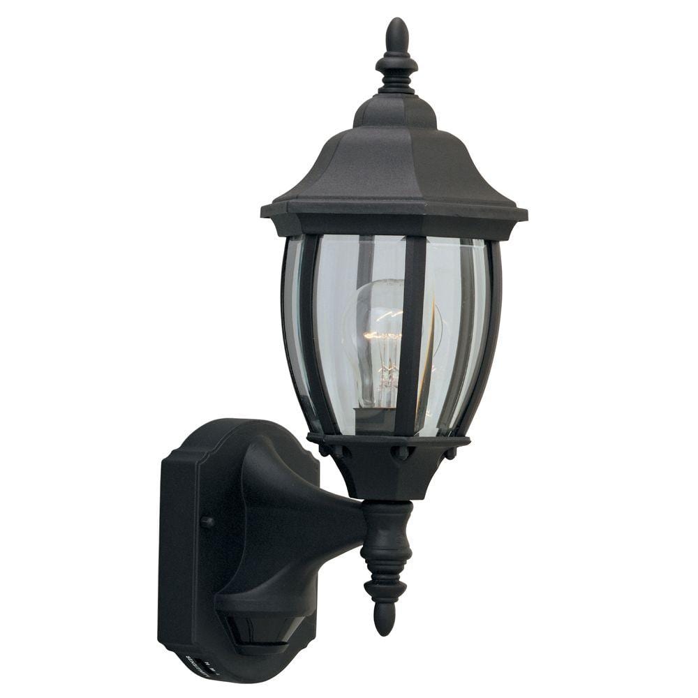 Designers Fountain Tiverton 16.25 in. Black 1-Light Outdoor Line Voltage Wall  Sconce with No Bulb Included 2420MD-BK The Home Depot
