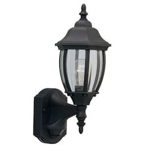 Tiverton 16.25 in. Black 1-Light Outdoor Line Voltage Wall Sconce with No Bulb Included