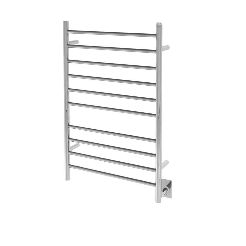 Polished Stainless Steel Wall Mounted 10-Bar Towel Warmer