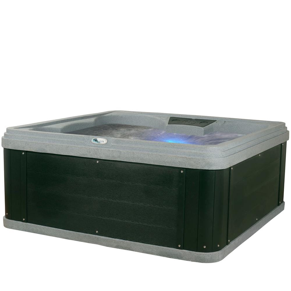 Ariana 6-Person Gray Polyethylene Square Hot Tub Spa