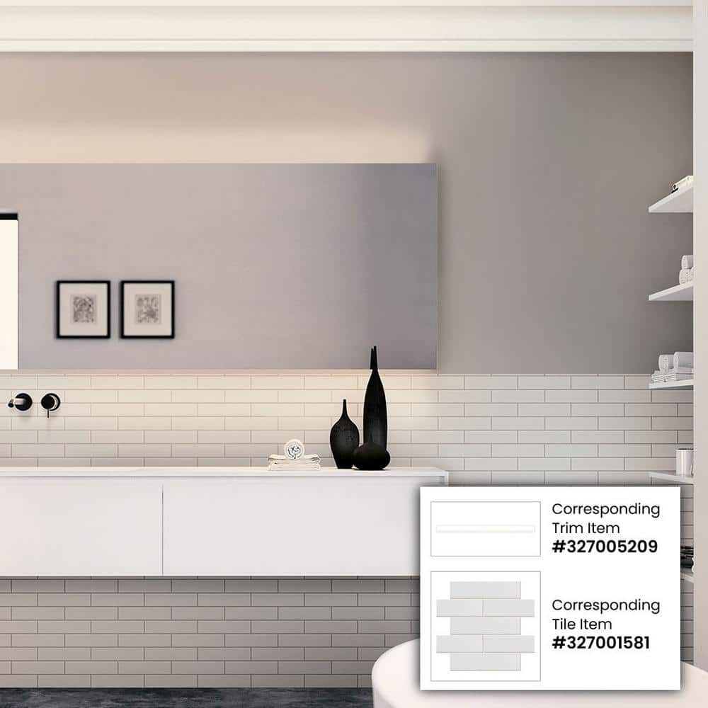 Arte 1.97 in. x 7.87 in. Matte White Ceramic Subway Wall and Floor Tile (5.4 sq. ft./case) (50-pack)