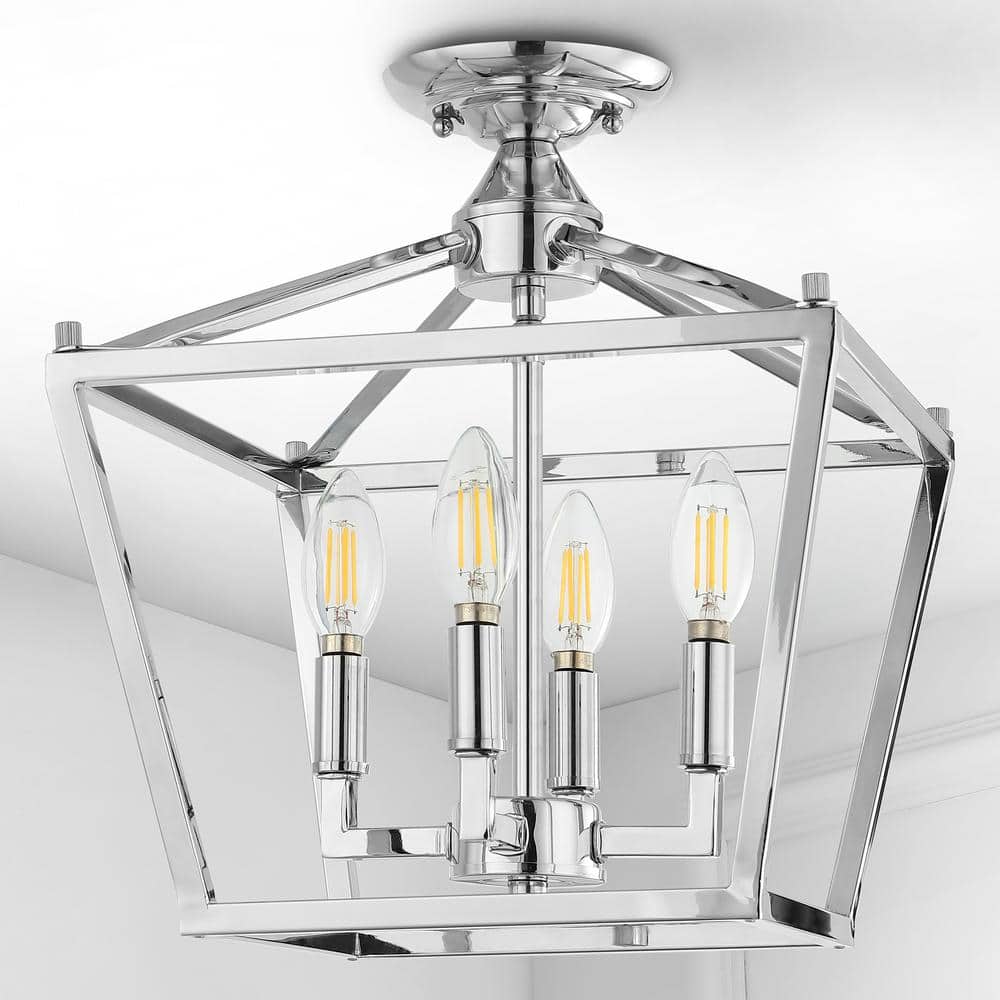 Elegant Chrome and Glass 12" Modern LED Flush Mount Ceiling Light