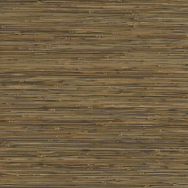 A-Street Prints Black Mayleen Grasscloth Wallpaper Sample