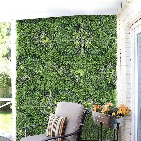 40 in. H x 40 in. W Plastic Artificial Ivy Hedge Privacy Garden Fence for Home Backyard Garden, 3 Mixed Leaves