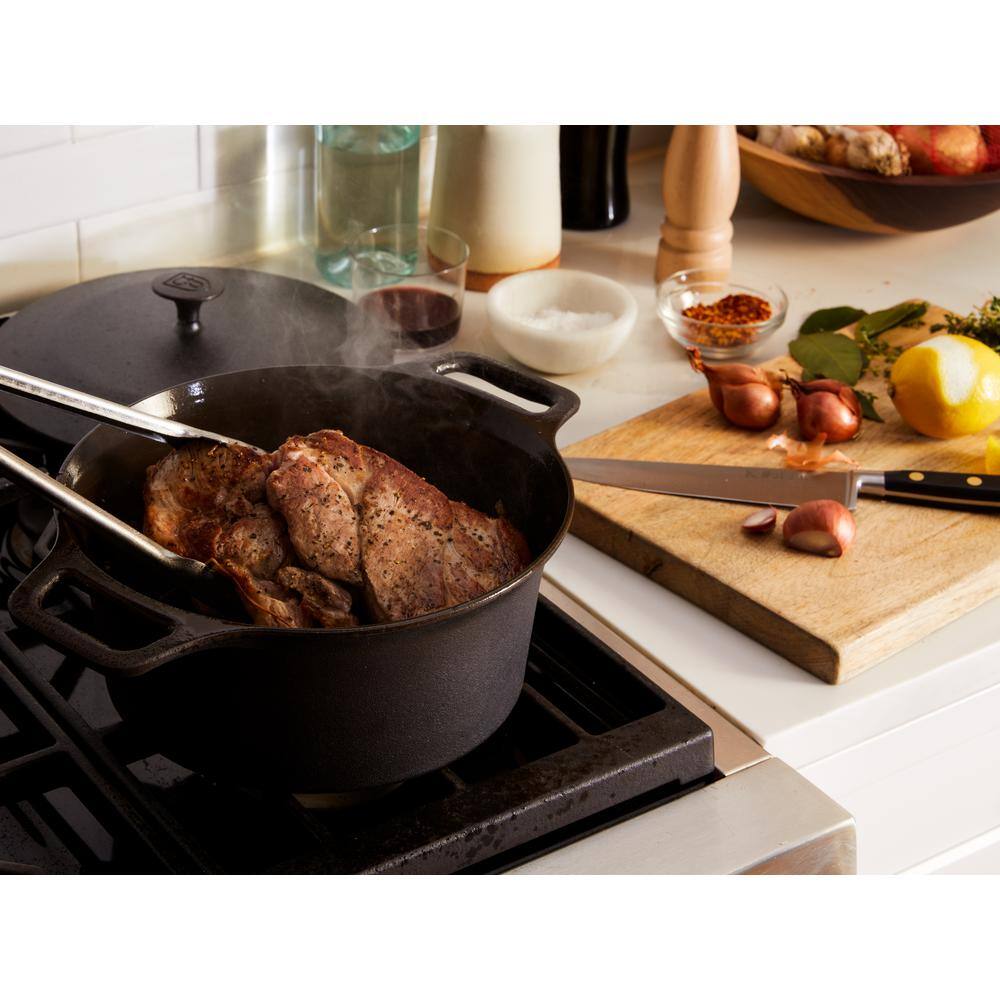 No.8 Black Cast Iron Non-stick Dutch Oven, 4.5 qt
