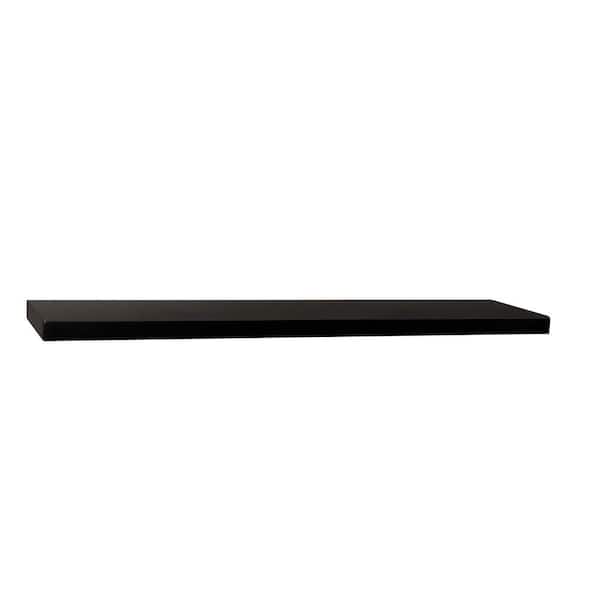 Home Decorators Collection Slim Line 1-Piece 8 in. D x 18 in. L x 1-1/4 in. H MDF Black Floating Shelf