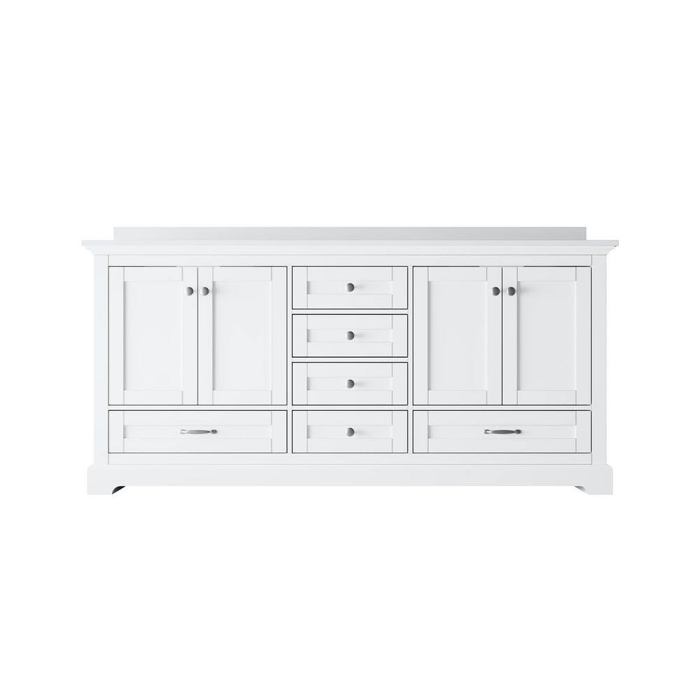 72 in. Freestanding Solid Wood White Bath Vanity with White Cultured Marble Top Assembled, Soft-close Door and Drawer price history on PriceWatchPro