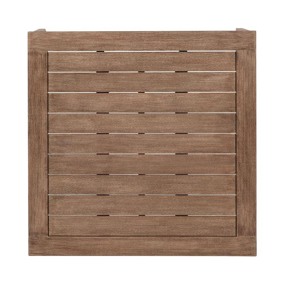 Orbit Square Weathered Eucalyptus Wood Outdoor Coffee Table
